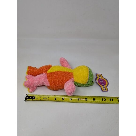 Vintage Kellytoy Terry Cloth Frog Plush Stuffed Animal Baby Color Block 2001 NEW - Picture 8 of 8